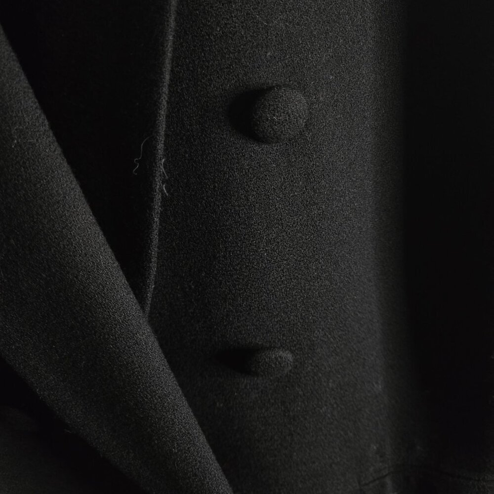 Gianni Vintage 100% Pure Wool Double-breasted Black Blazer Size 8 - Picture 4 of 8